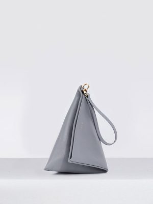 Bolso bandolera mujer de piel gris frontal yoko isalda