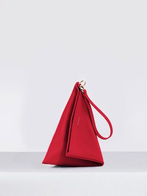 Bolso bandolera mujer de piel rojo frontal yoko isalda