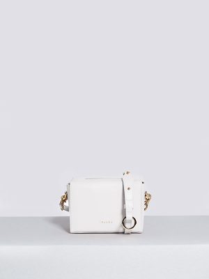 Bolso bandolera mujer pequeño blanco frontal mini bau isalda