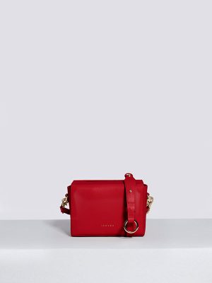 Bolso bandolera mujer pequeño rojo frontal mini bau isalda