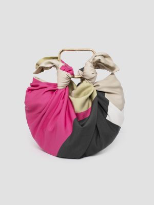 Bolso de tela estampado fucsia ava isalda