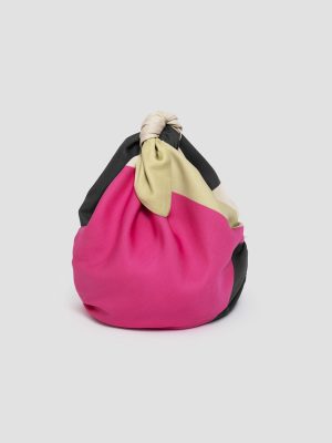 Bolso de tela estampado fucsia obi isalda