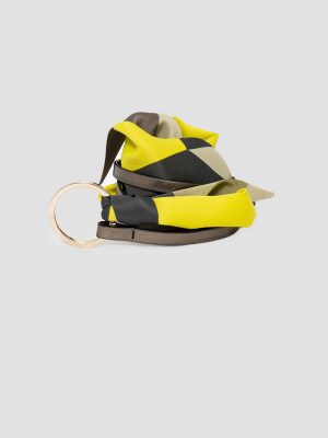 Cinturon de moda en seda y piel lima isalda