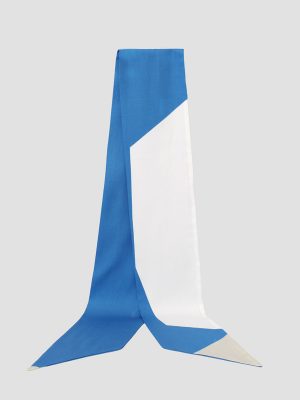 Cinturon de tela estampado azul obi isalda