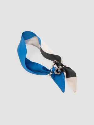 Collar de seda estampado azul brandon isalda