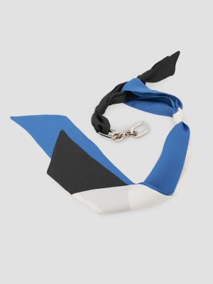 Collar de seda estampado azul y negro ginger isalda