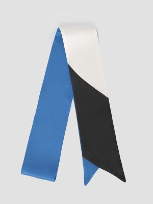 Foulard de seda estampado azul uma isalda