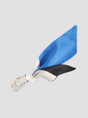 Llavero de seda estampada azul bimba isalda