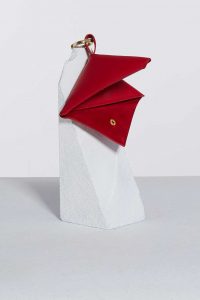 Monedero para mujer en piel rojo origami 2 isalda