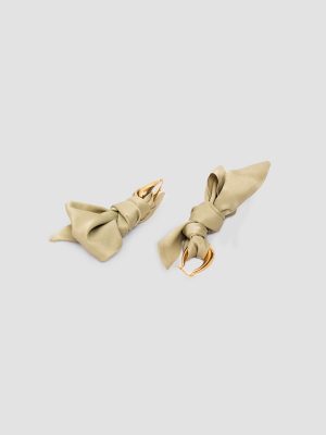 Pendientes de moda en seda beige vera isalda