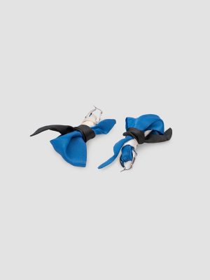Pendientes de moda en seda estampada azul vera isalda