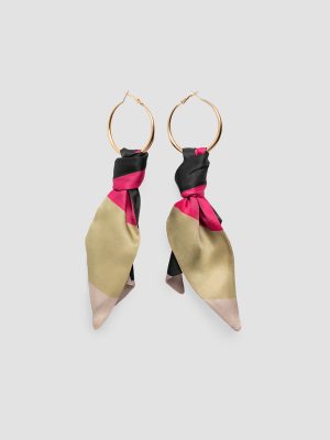 Pendientes de moda en seda estampado fucsia lulu isalda