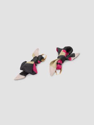 Pendientes de moda en seda estampada fucsia vera isalda