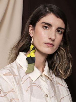 Pendientes de moda en seda estampado lima lulu isalda