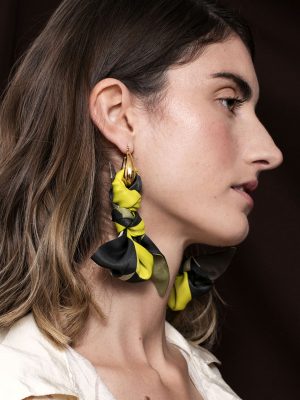 Pendientes de moda en seda estampado lima vera isalda