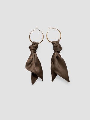 Pendientes de moda en seda marron lulu isalda