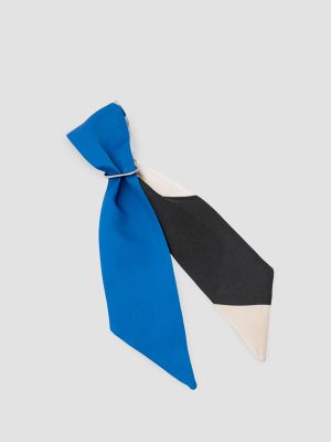 Pulsera de moda en seda estampada azul leo isalda